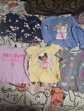 Various Brands Girls' Yellow Bunny Graphic Tee - Kids Short Sleeve Top